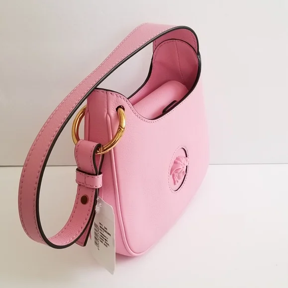 Versace La Medusa Convertible Leather Crossbody Bag Pink - Picture 3 of 11